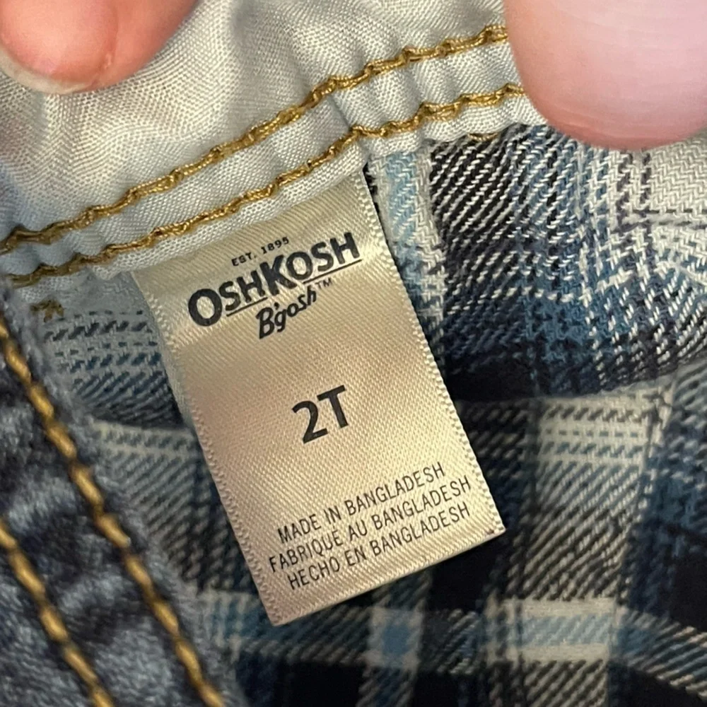 Oshkosh Bgosh soft denim dark wash faded jean overalls